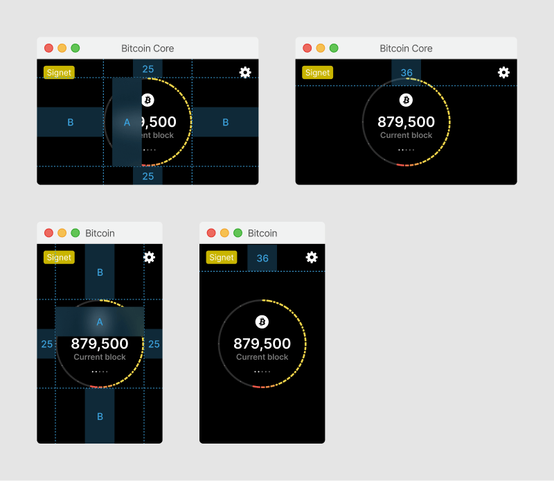 Layout logic diagram for very small window sizes