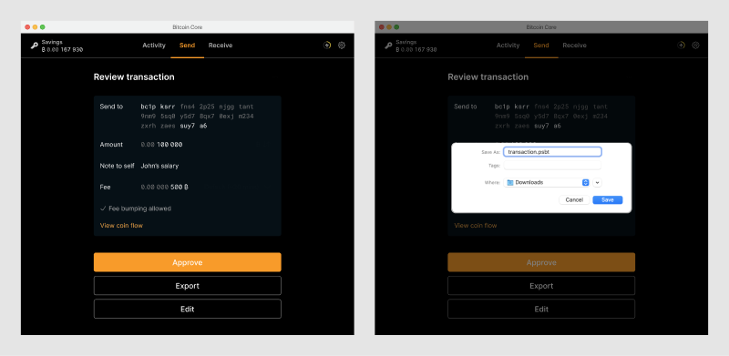 Coin selection screen with multiple inputs to choose from